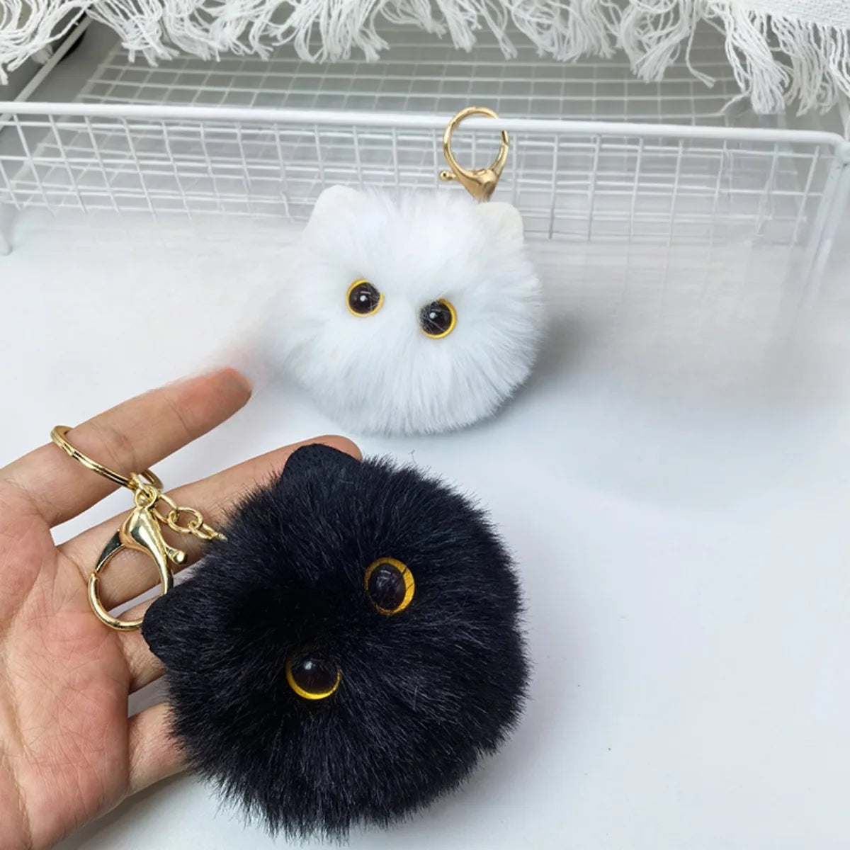 PurrKey™ – Cute Plush Cat Keychain Pendant
