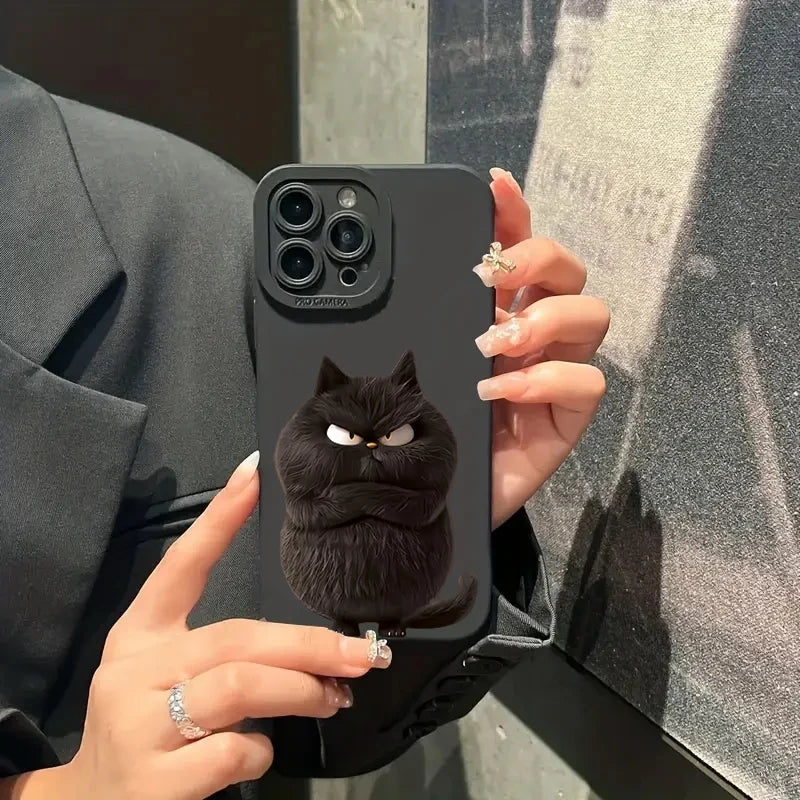 PurrCool™ – Stylish & Funny Cat Silicone Case for iPhone Models