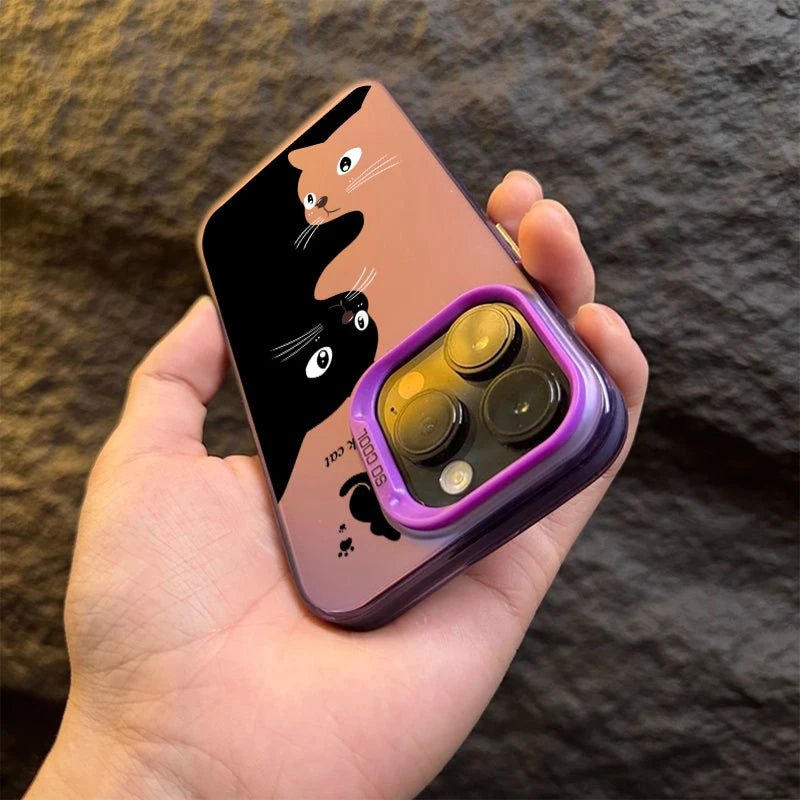 ShadowPaws™ – Cute Black Cat Cartoon Phone Case for iPhone