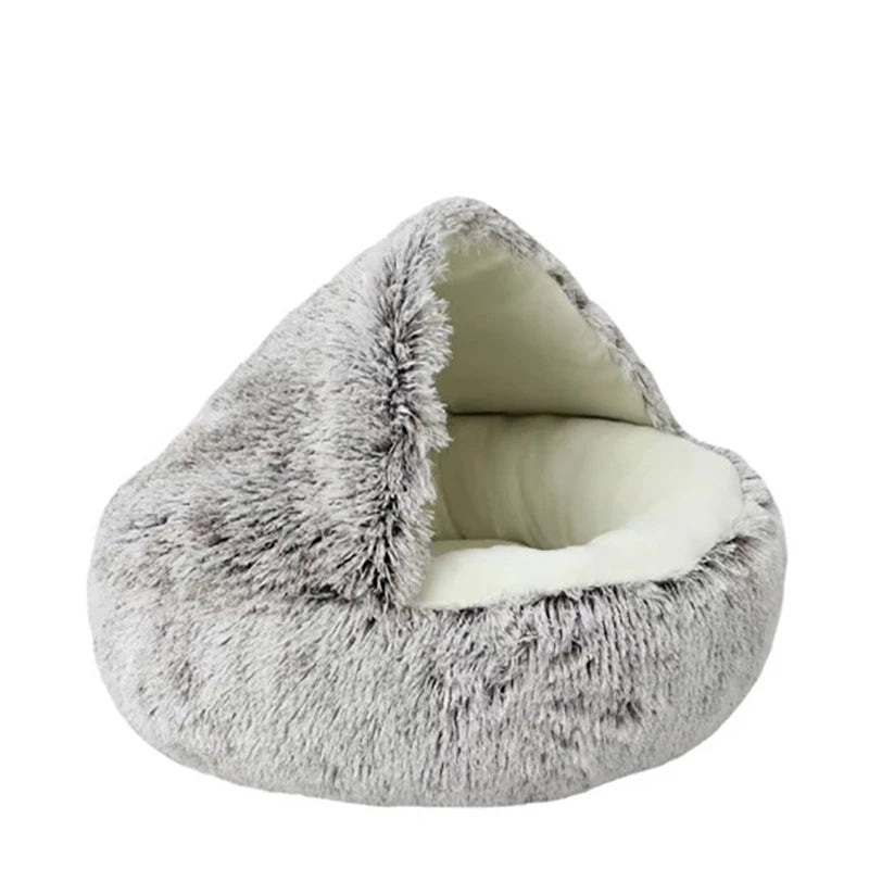 CalmWhiskers™ – Anti-Anxiety Round Cat Bed with Plush Cover