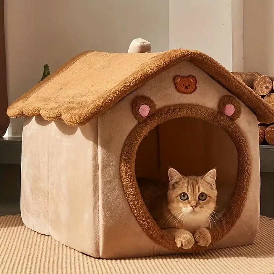 CosyCave™ – Multi-Use Foldable Bed House for Small Pets