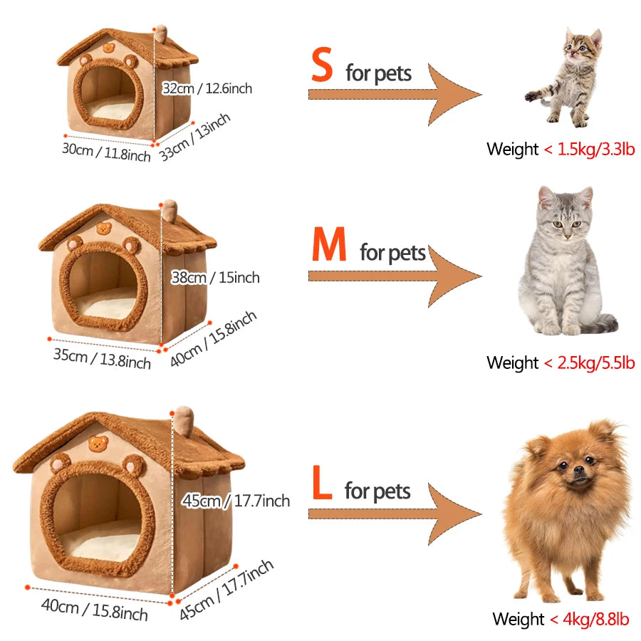 CosyCave™ – Multi-Use Foldable Bed House for Small Pets