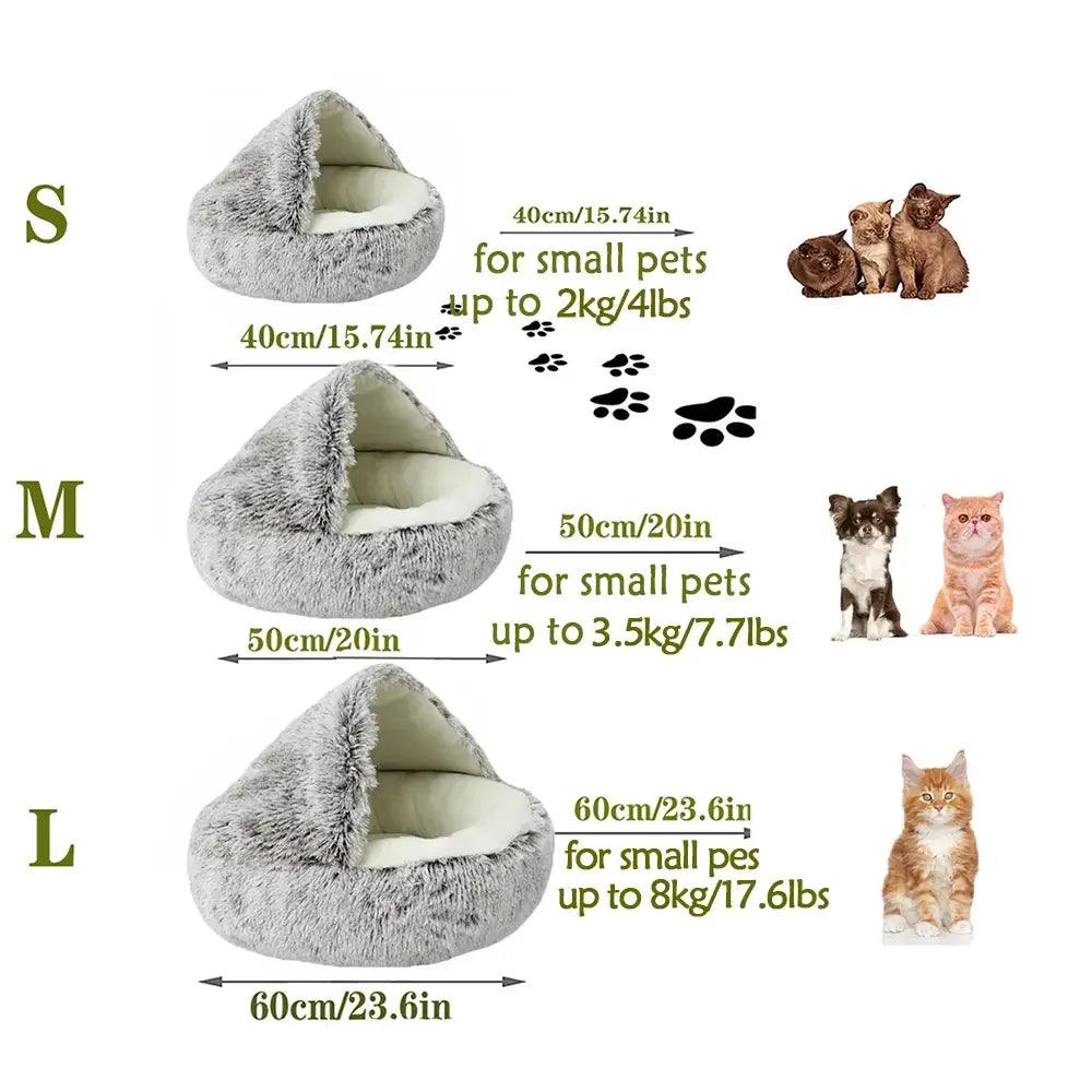 CalmWhiskers™ – Anti-Anxiety Round Cat Bed with Plush Cover