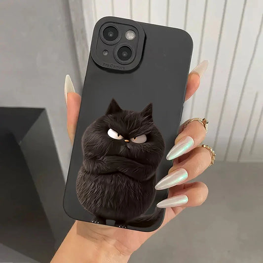 PurrCool™ – Stylish & Funny Cat Silicone Case for iPhone Models