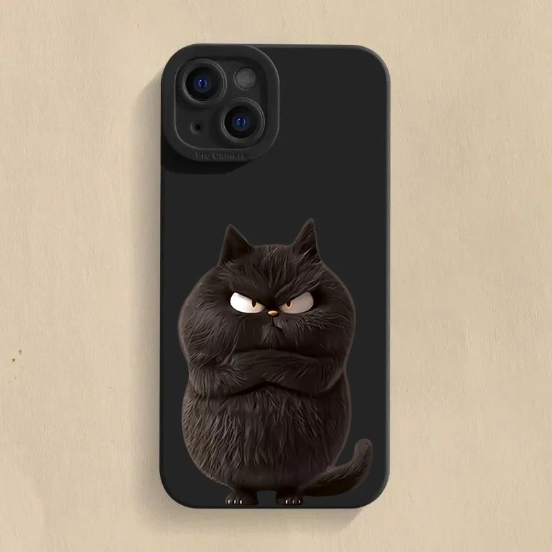 PurrCool™ – Stylish & Funny Cat Silicone Case for iPhone Models