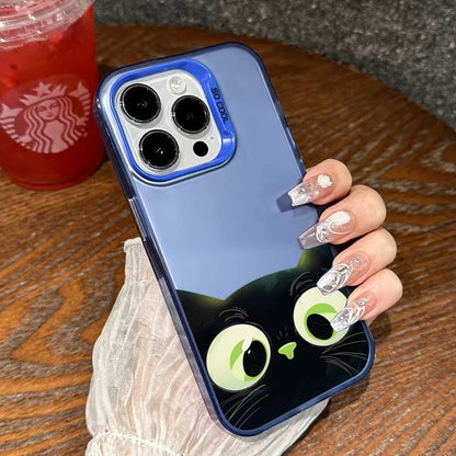 ShadowPaws™ – Cute Black Cat Cartoon Phone Case for iPhone