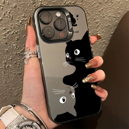 ShadowPaws™ – Cute Black Cat Cartoon Phone Case for iPhone