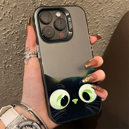 ShadowPaws™ – Cute Black Cat Cartoon Phone Case for iPhone