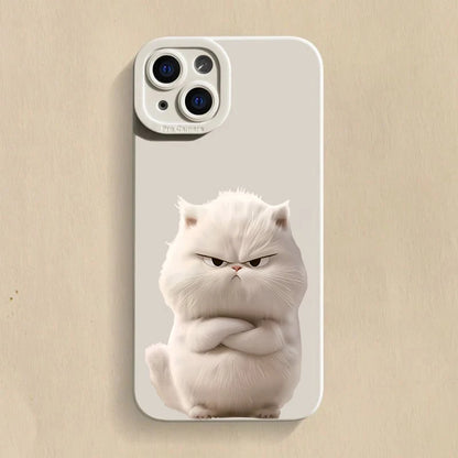 PurrCool™ – Stylish & Funny Cat Silicone Case for iPhone Models