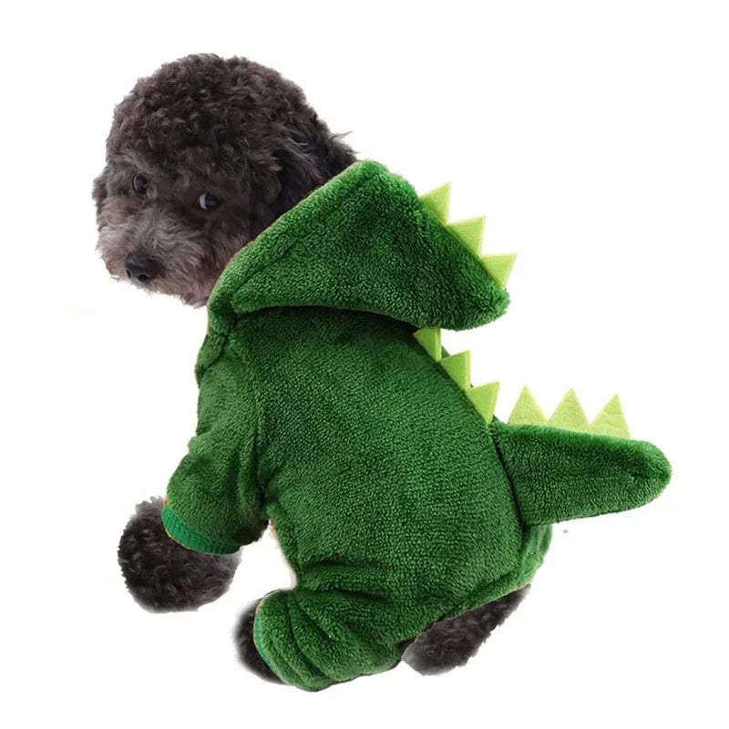 DinoSnuggle™ – Warm Halloween Dinosaur Costume for Small Dogs & Cats