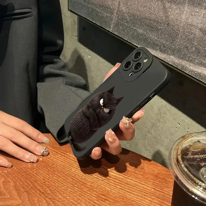 PurrCool™ – Stylish & Funny Cat Silicone Case for iPhone Models