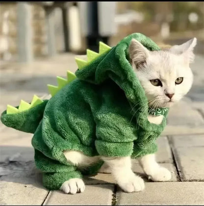 DinoSnuggle™ – Warm Halloween Dinosaur Costume for Small Dogs & Cats